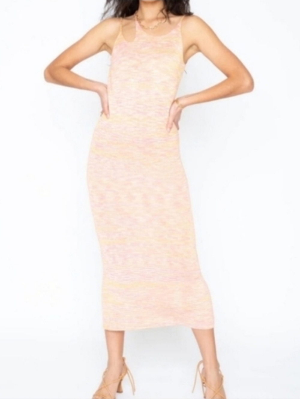Callahan Knitwear Zoe Dress in Mango Space Dye Size Large - Picture 4 of 12